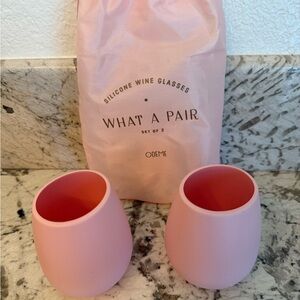 Odeme Pink Silicone Wine Glasses Set